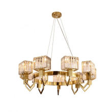 Lighting Ceiling Modern Tall Pendant Lamp Led Living Room Hotel Crystal Chandelier